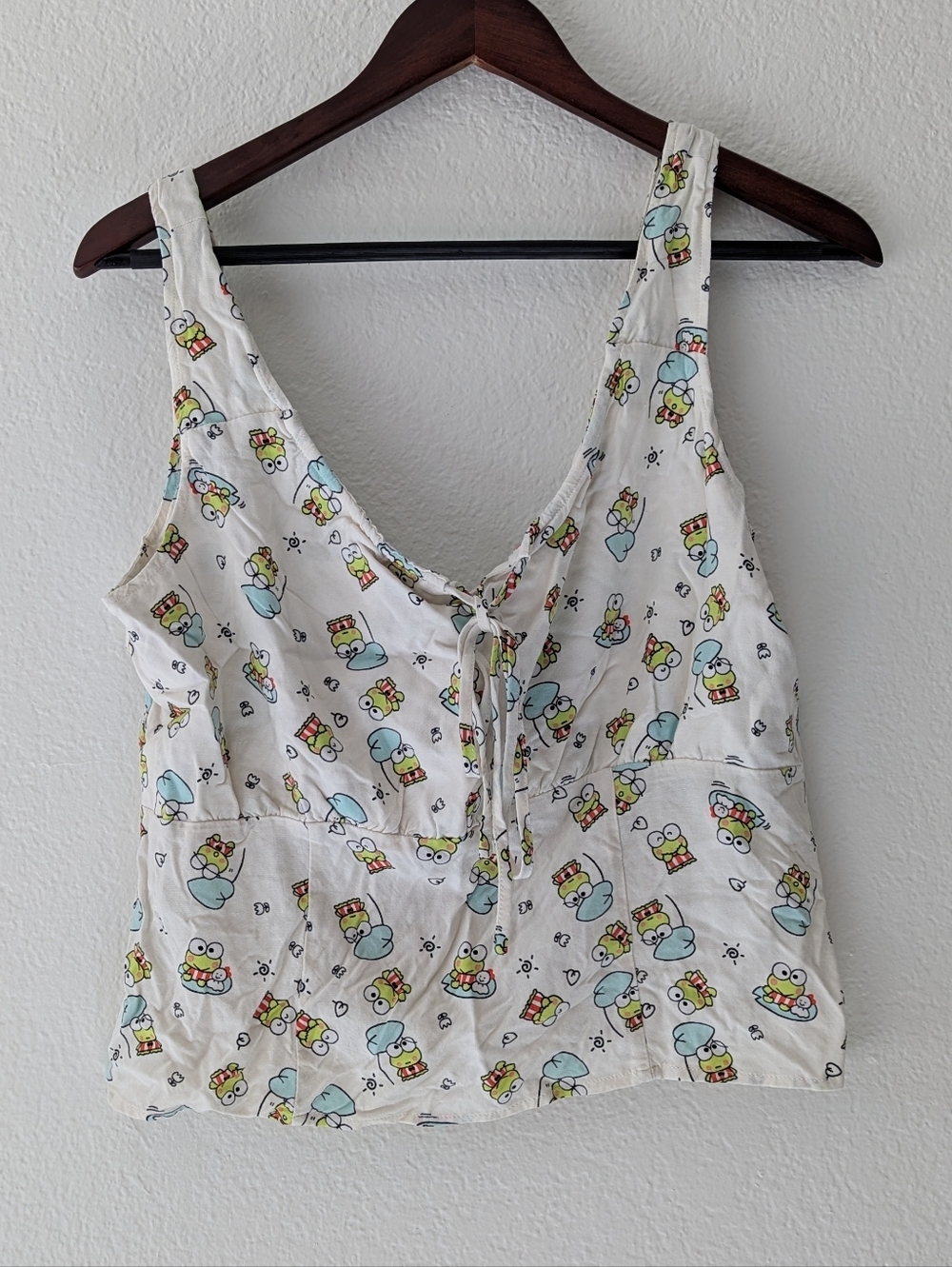 NWOT Hot Topic Sanrio Keroppi Ruched Girls Cropped Tank Top Size XL